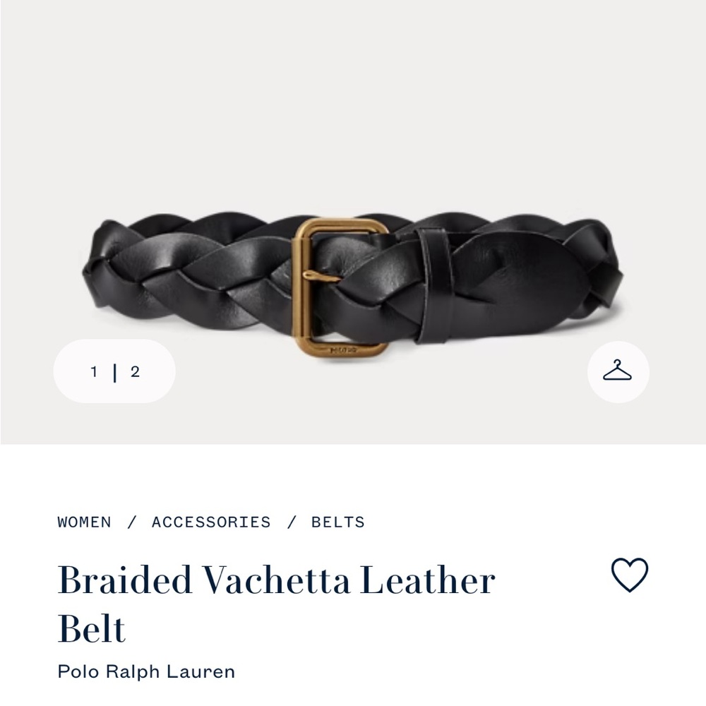 Braided Vachetta Leather Belt size large ladies large is 44” long